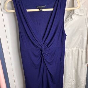 Banana Republic Soft Modal Rich Blue Knotted V Neck Top Small